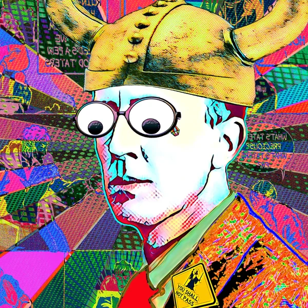 Tolkien 8: A gold horned helmet and oversized googly eyes