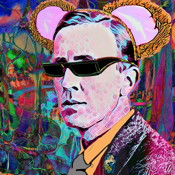 Tolkien 78: Mouse ears, narrow black sunglasses, and pink spotted skin