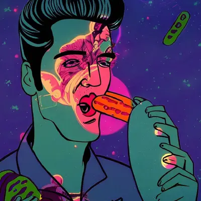 Layered Pink Elvis remix