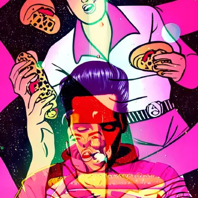 Layered Pink Elvis remix