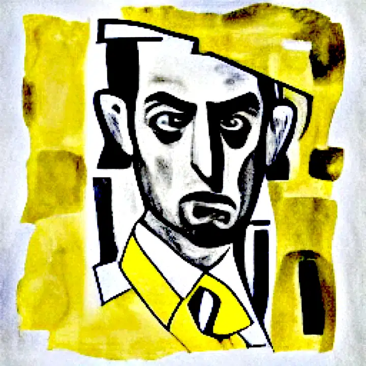 Bearded portrait with a yellow tie