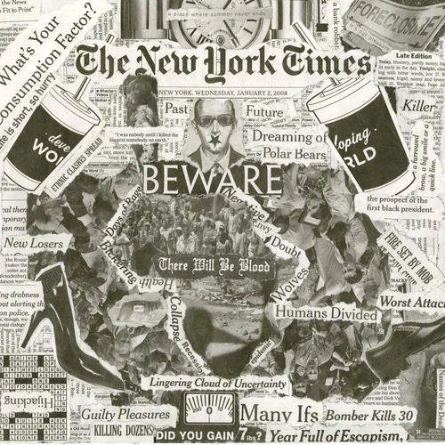 Newspaper collage, January 2nd, 2008
