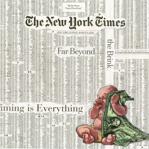 Newspaper collage, March 9th, 2008