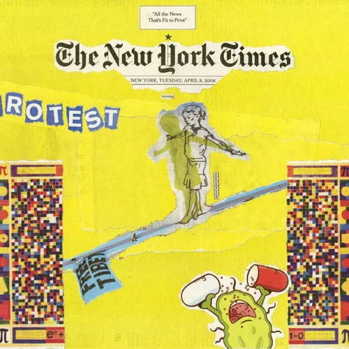 Newspaper collage, April 8th, 2008